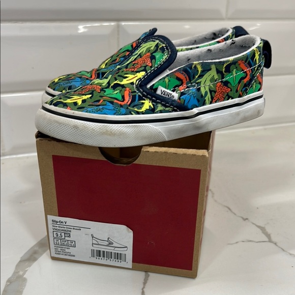 Vans Blue and Green Sneakers Tropical Print - Picture 1 of 3